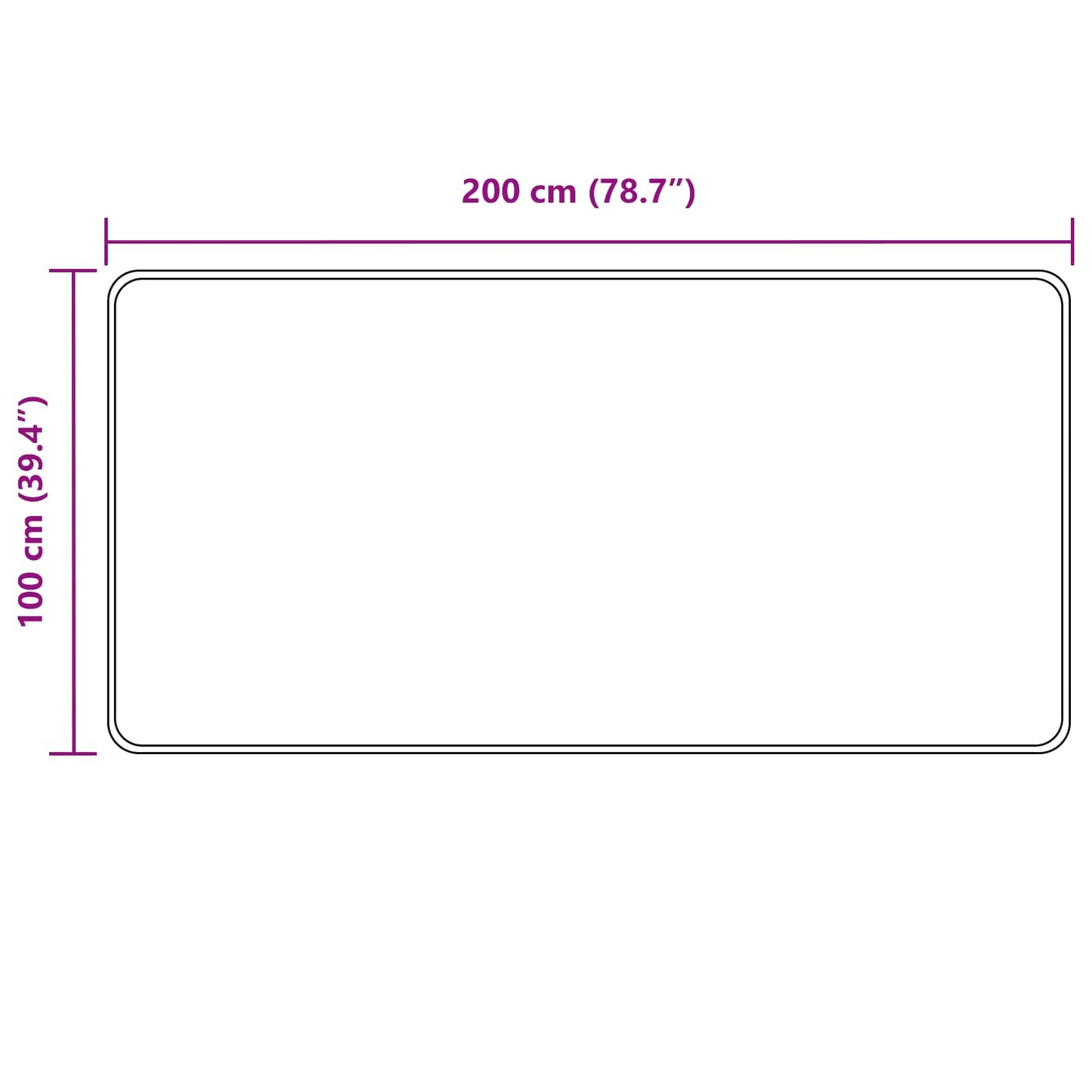 Teppe Runner MARSA Grå 100 x 200 cm Polyester og PVC