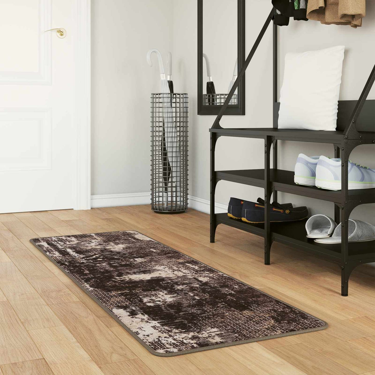 Teppe Runner MARSA Svart 50 x 100 cm Polyester og PVC