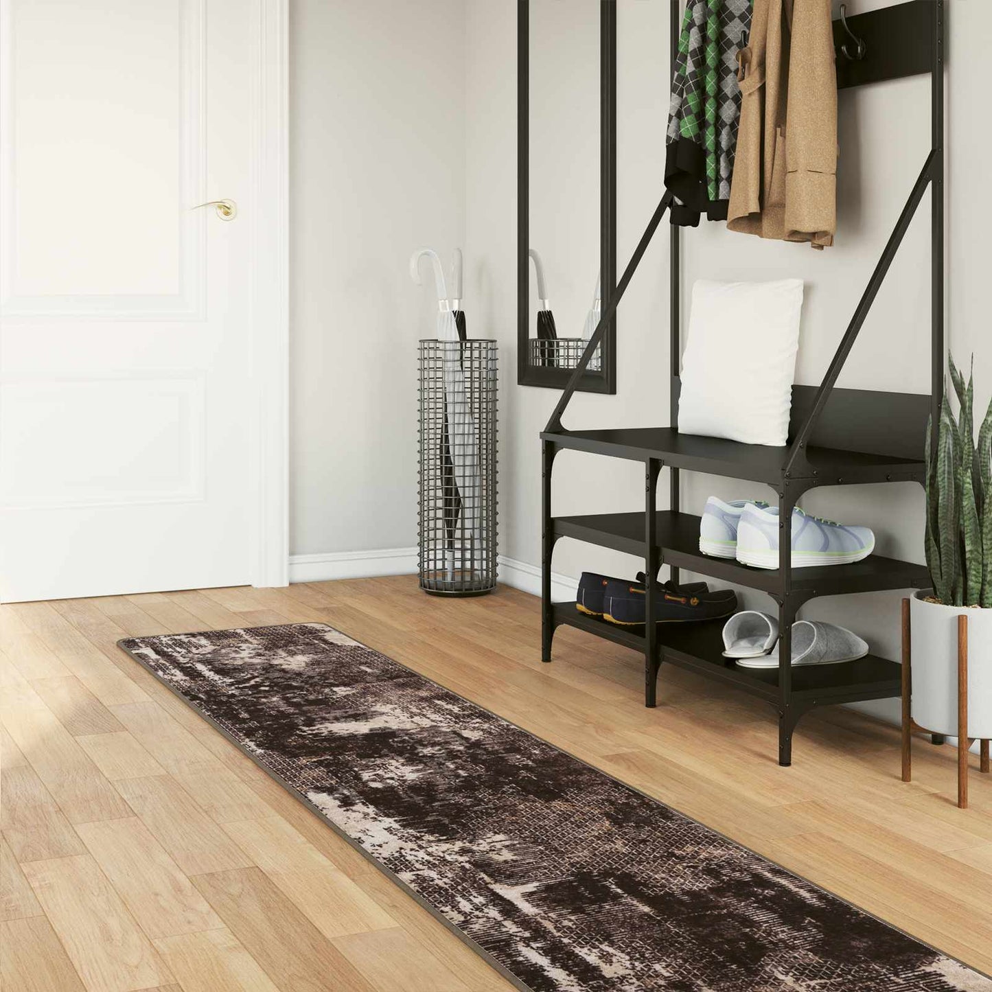 Teppe Runner MARSA Svart 50 x 300 cm Polyester og PVC