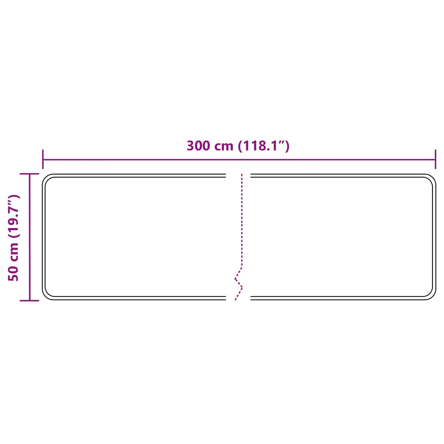 Teppe Runner MARSA Svart 50 x 300 cm Polyester og PVC