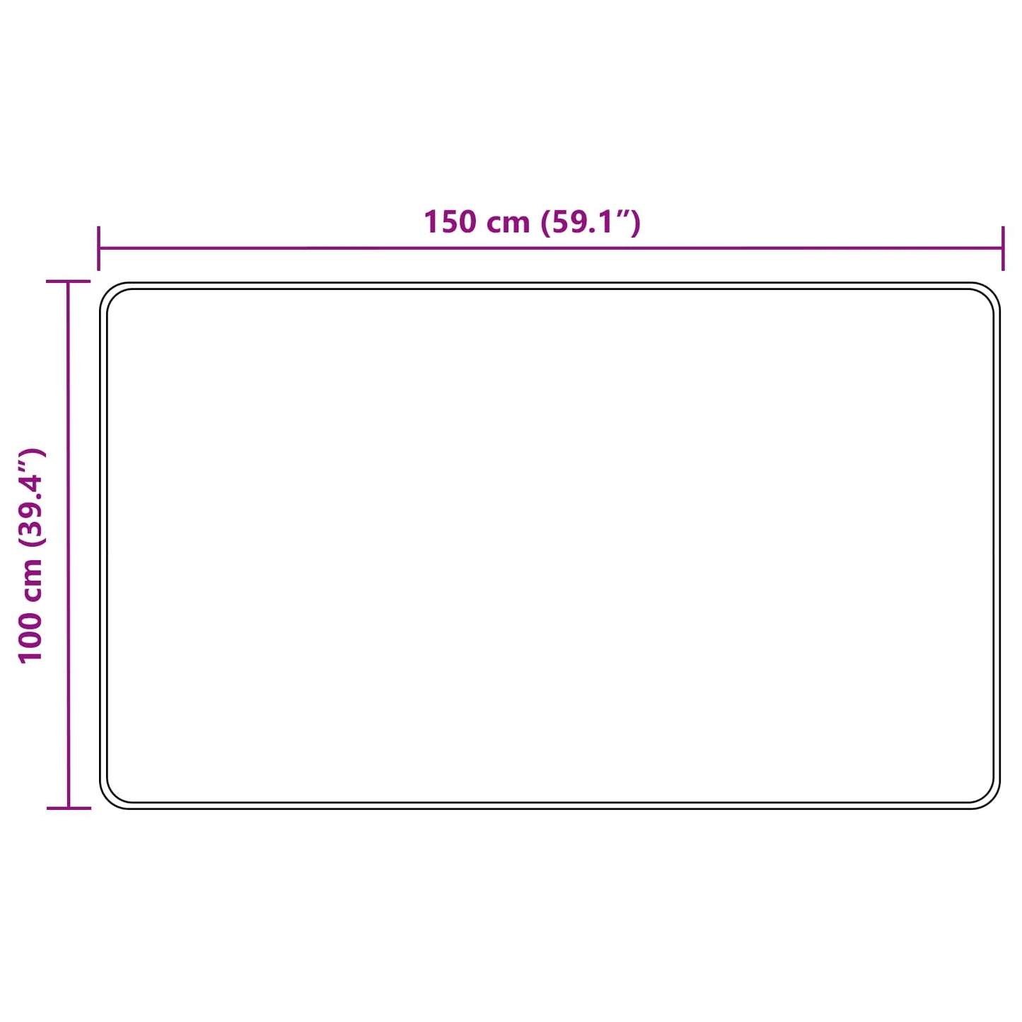 Teppe Runner MARSA Svart 100 x 150 cm Polyester og PVC