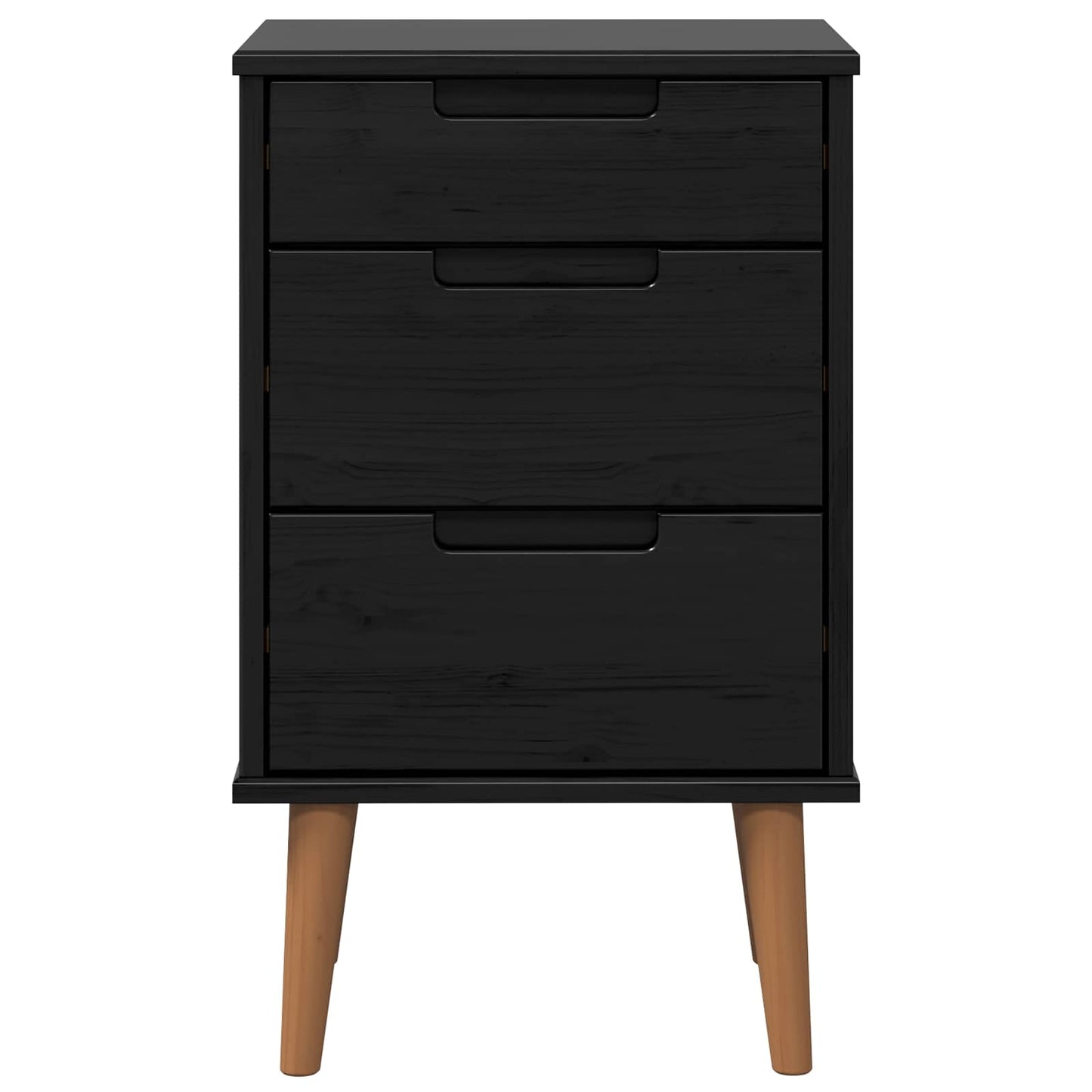 Nattbordskap MOLDE Svart 40 x 35 x 65 cm Heltre furu