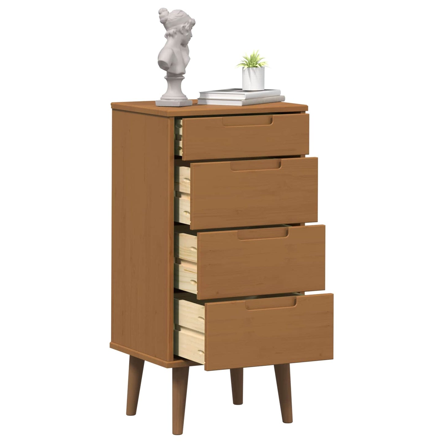 Kommode MOLDE Karamell 40 x 35 x 82 cm Heltre furu