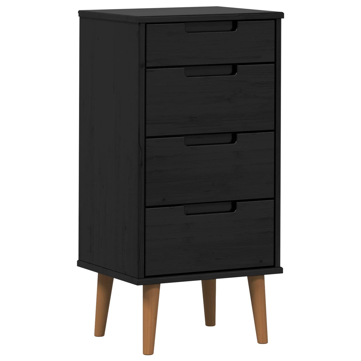 Kommode MOLDE Svart 40 x 35 x 82 cm Heltre furu