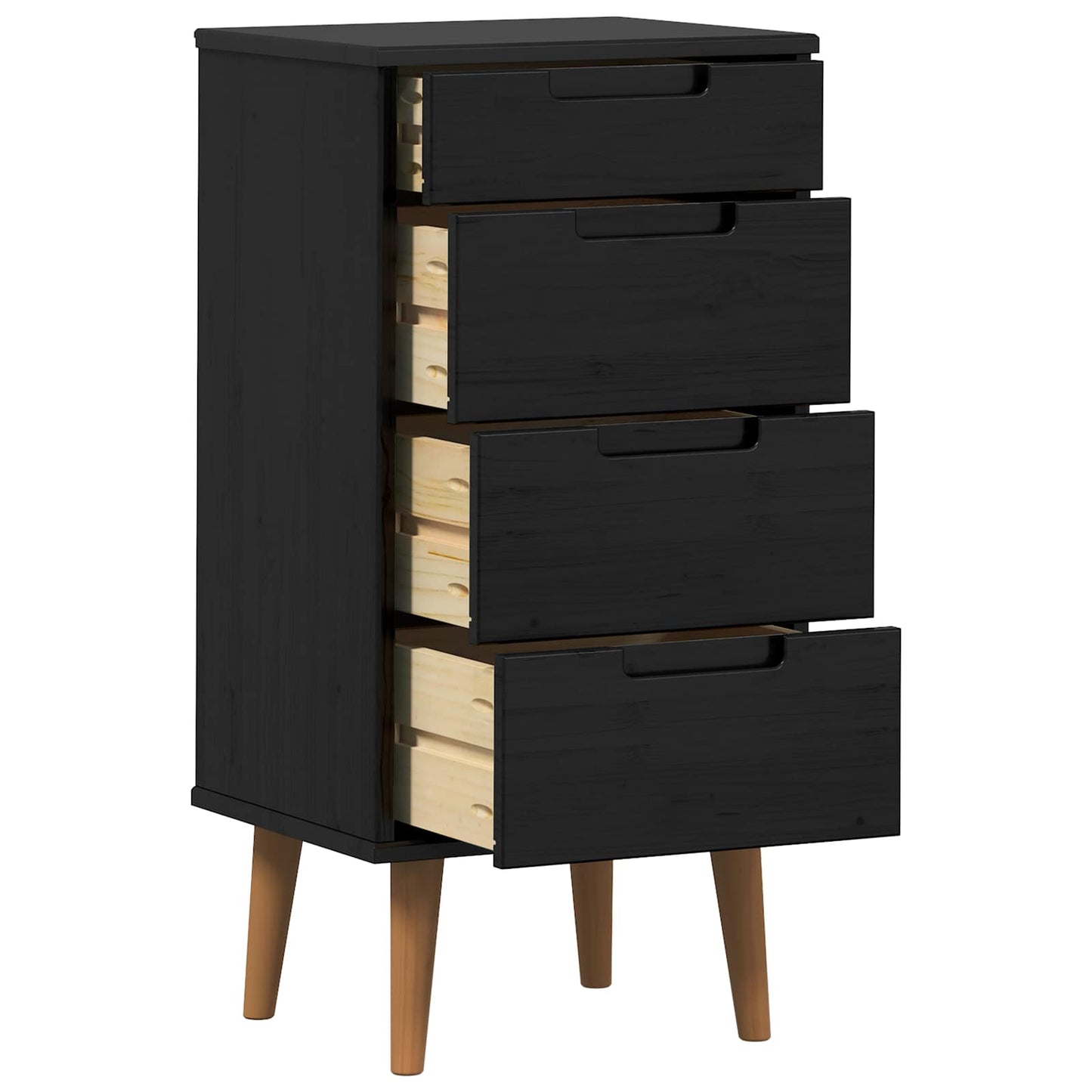 Kommode MOLDE Svart 40 x 35 x 82 cm Heltre furu