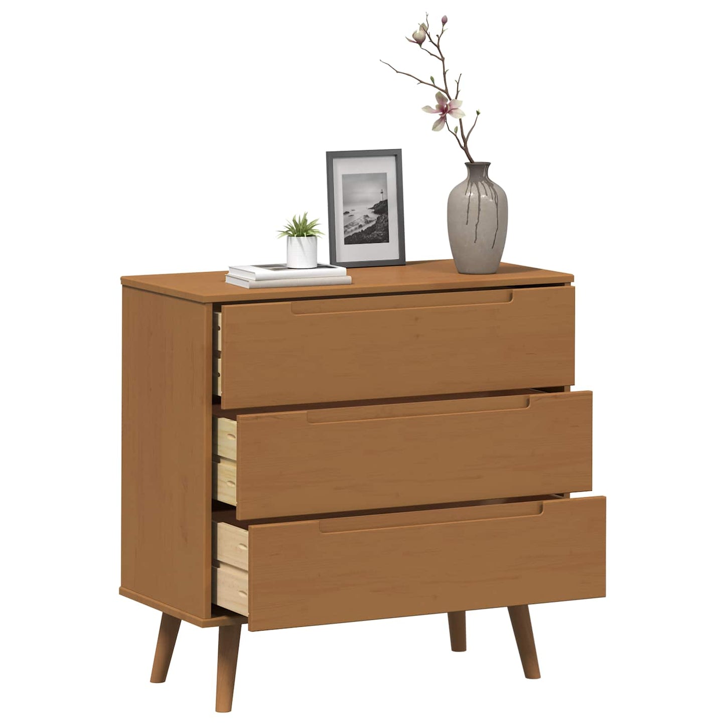 Kommode MOLDE Karamell 80 x 40 x 80 cm Heltre furu
