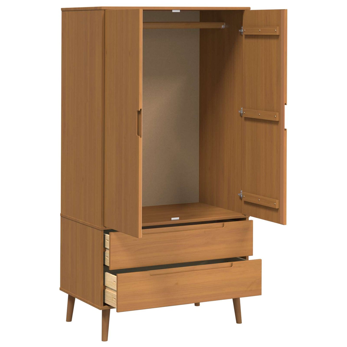 Garderobeskap MOLDE Karamell 90 x 55 x 175 cm Heltre furu