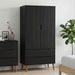 Garderobeskap MOLDE Svart 90 x 55 x 175 cm Heltre furu