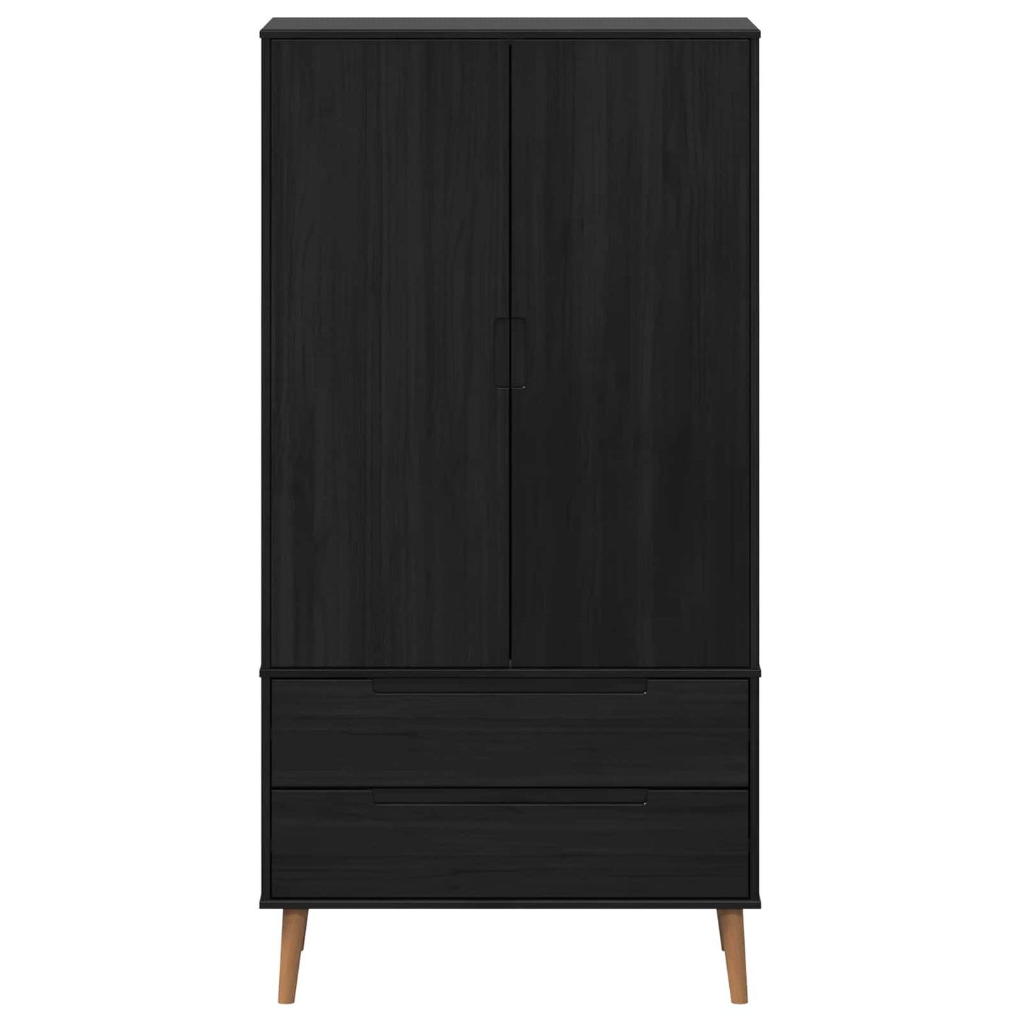 Garderobeskap MOLDE Svart 90 x 55 x 175 cm Heltre furu