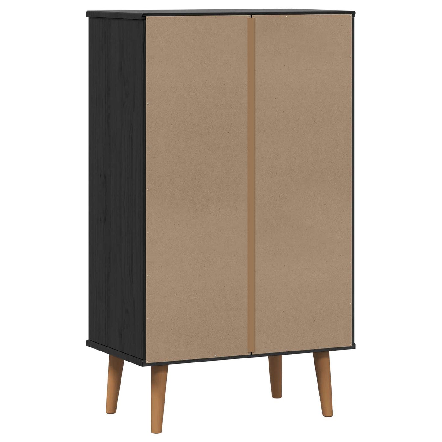 Sko Skap MOLDE 59,5 x 35 x 103 cm Heltre furu Svart