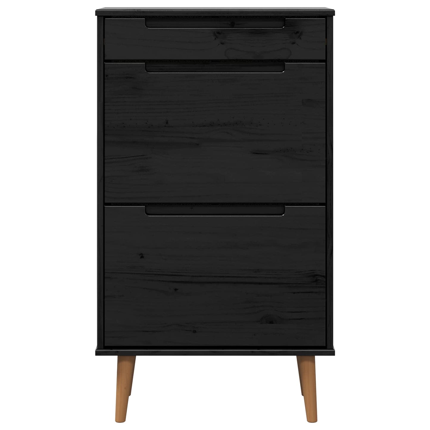 Sko Skap MOLDE 59,5 x 35 x 103 cm Heltre furu Svart