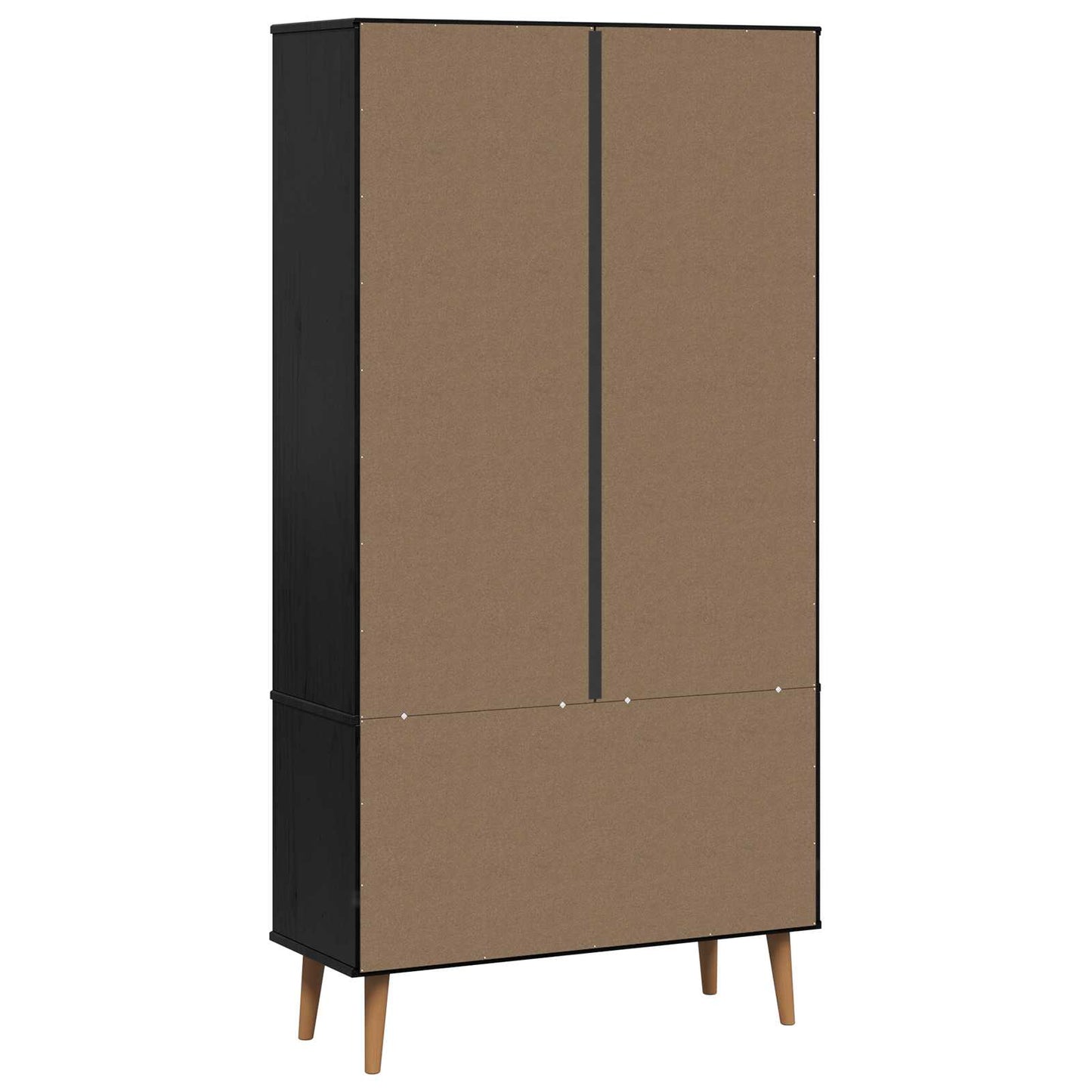 Glass utstillingsskap MOLDE 90 x 35 x 175 cm Heltre furu Svart