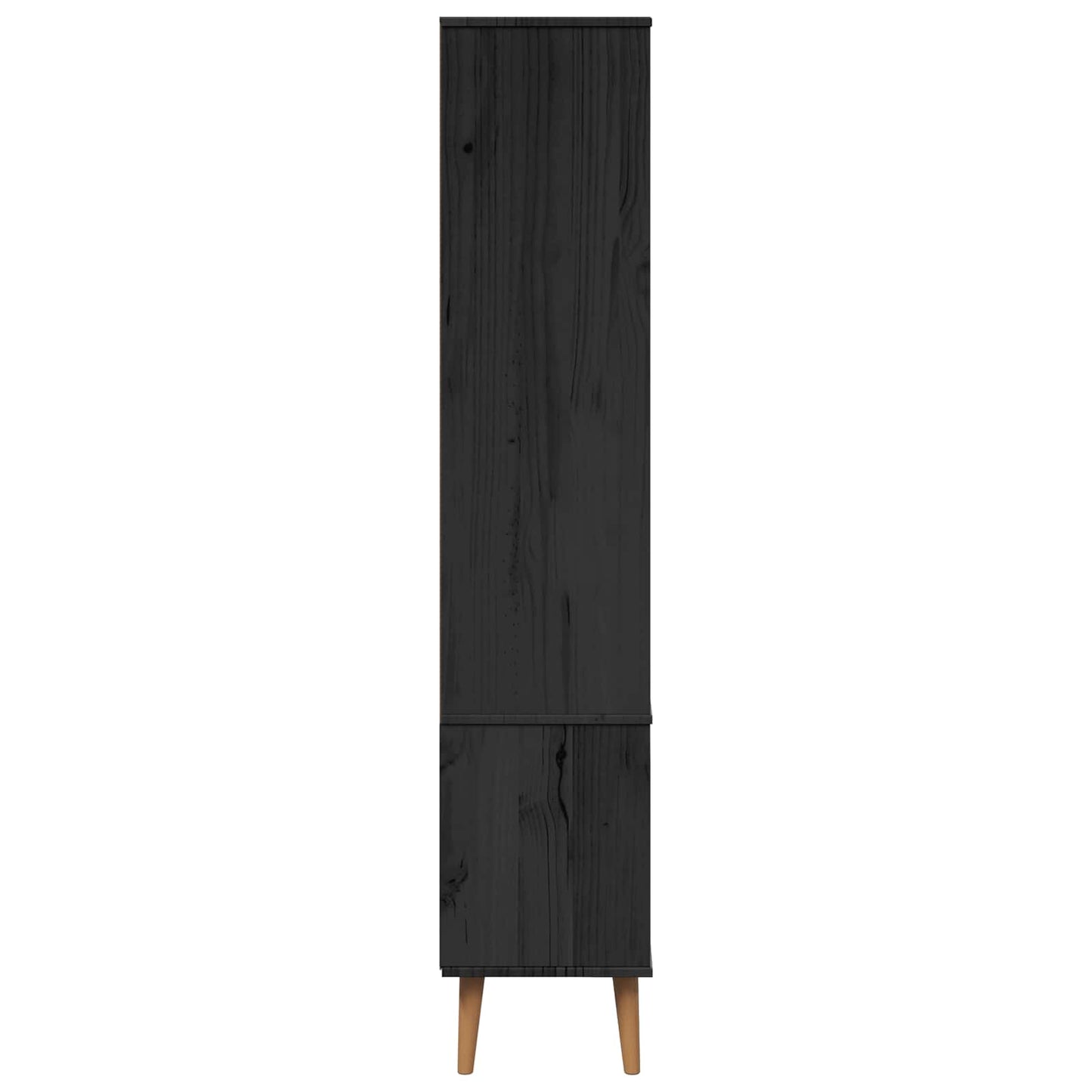 Glass utstillingsskap MOLDE 90 x 35 x 175 cm Heltre furu Svart