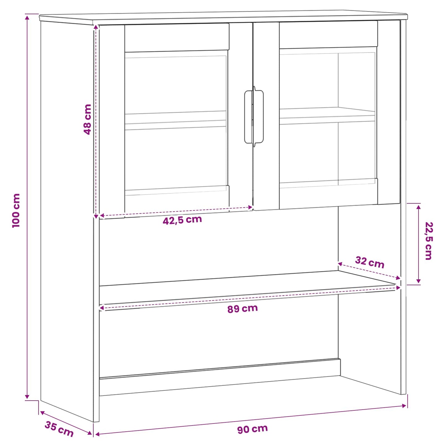 Hytte MOLDE Karamell 90 x 35 x 100 cm Heltre furu