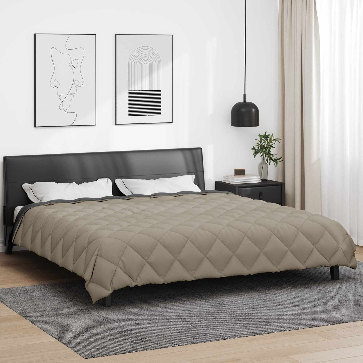 Vinter Dynen Lys grå og antrasitt 200 x 220 cm Mikrofiber