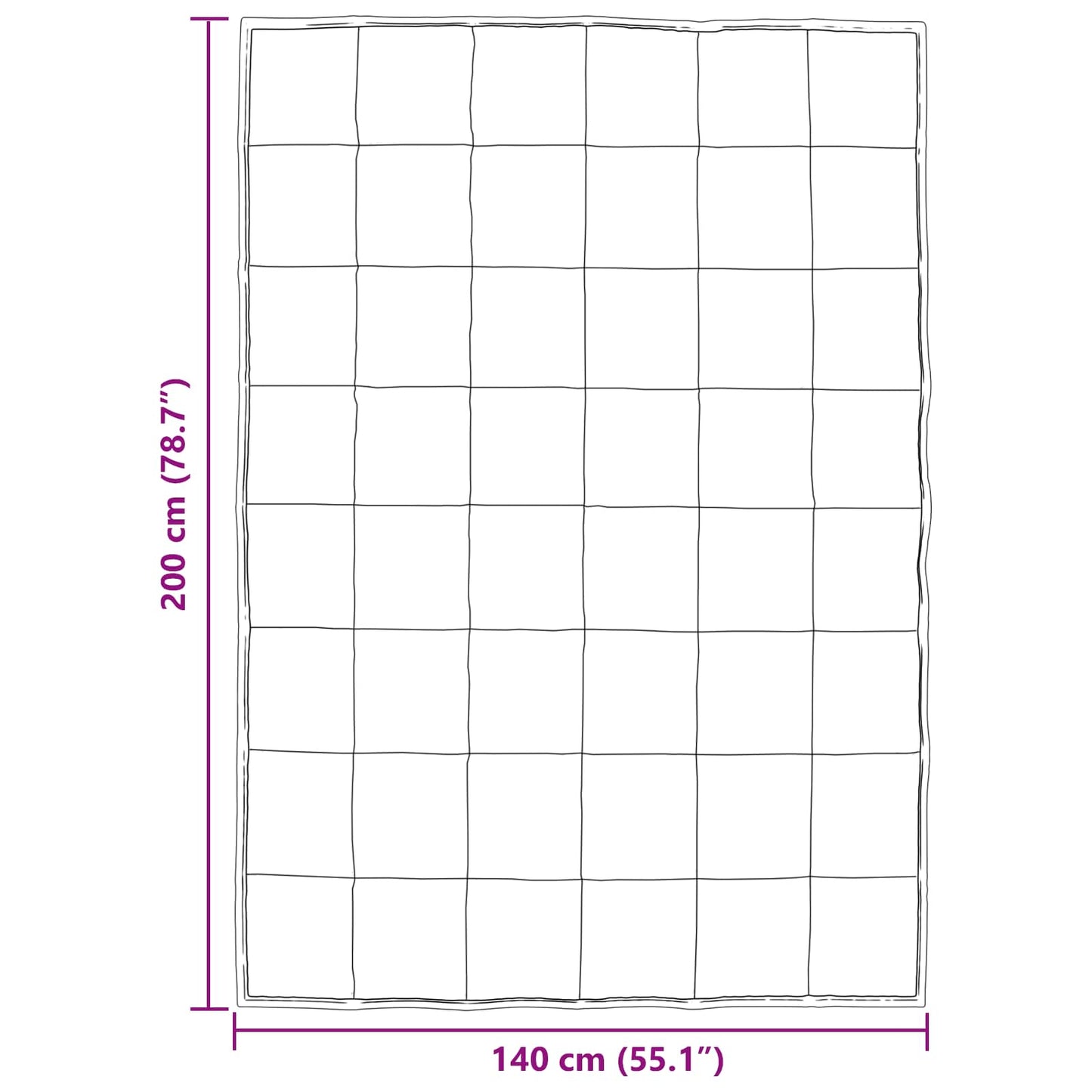 Sommerdyne Svart 140 x 200 cm Sateng og mikrofiber