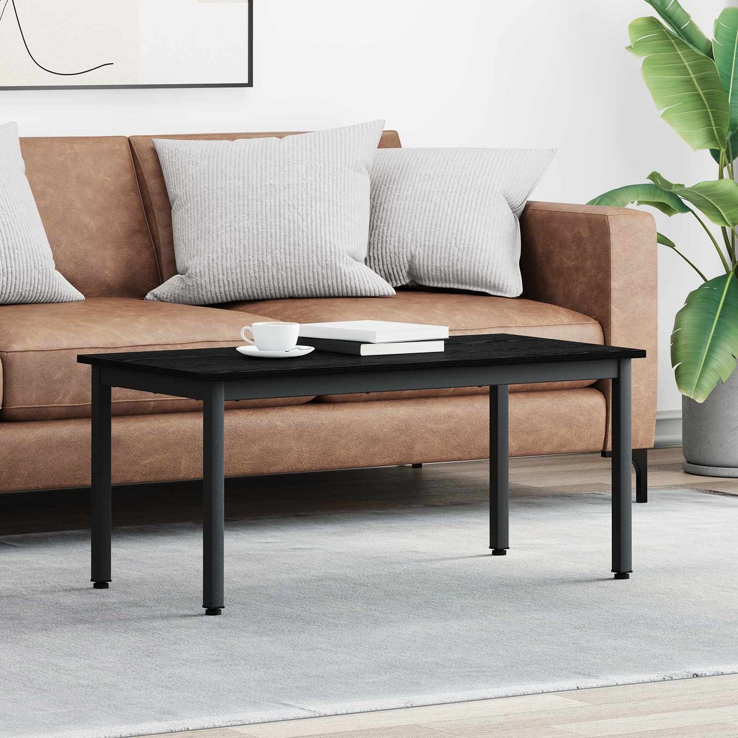 Kaffebord Svart Eik 100 x 50 x 45 cm Konstruert tre