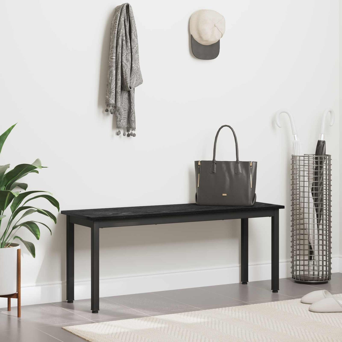 benk Svart Eik 110 x 35 x 45 cm Konstruert tre