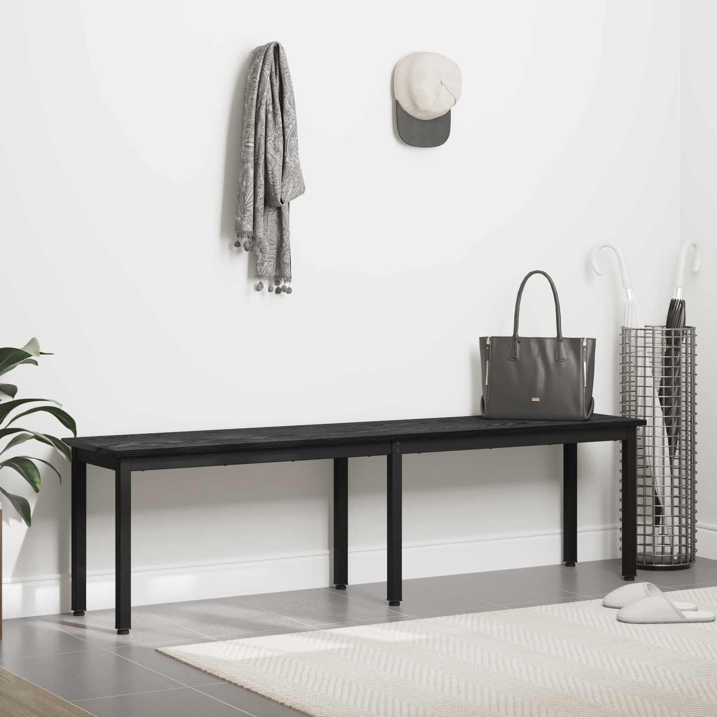 benk Svart Eik 160 x 35 x 45 cm Konstruert tre