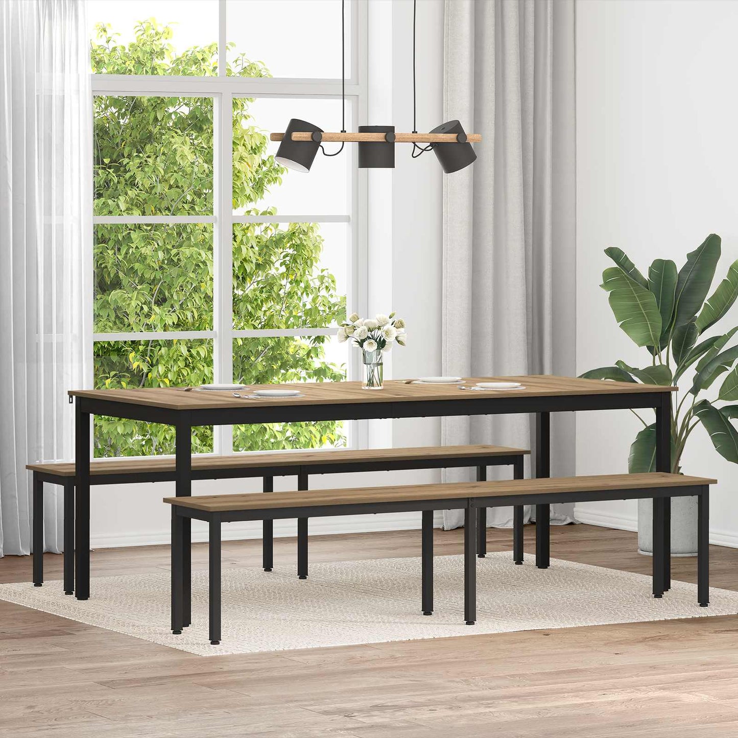 benk Kunstnerisk Eik 200 x 35 x 45 cm Konstruert tre