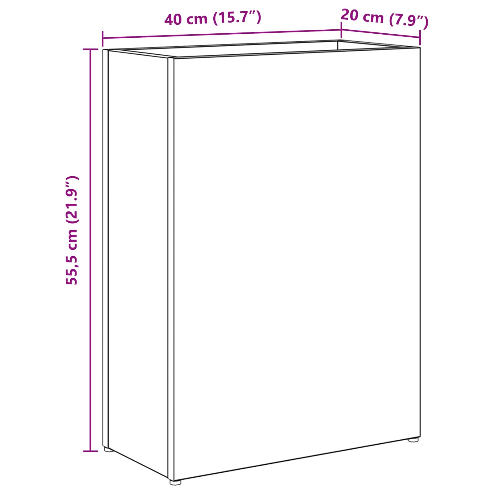Parasollstativ Hvit 40 x 20 x 55,5 cm Konstruert tre vidaXL