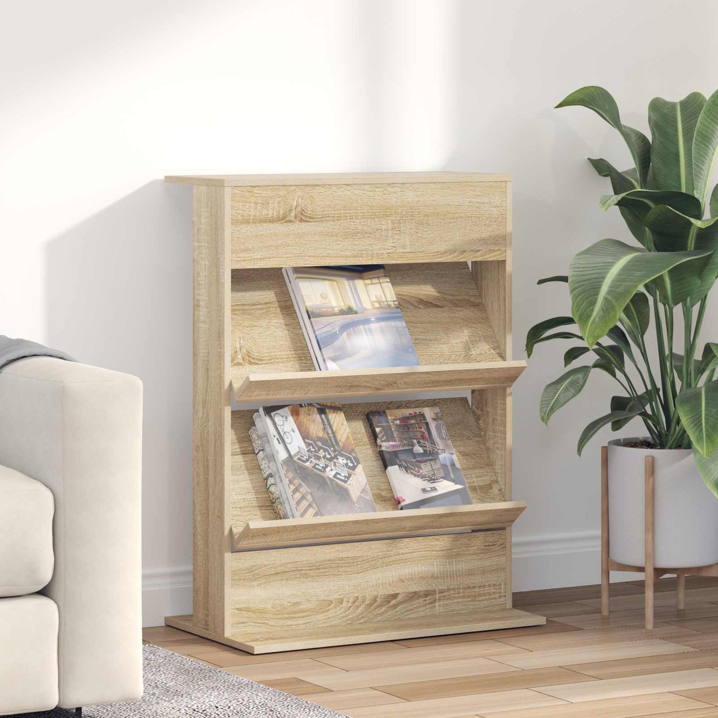 Magasinreol med hylle Sonoma eik 70 x 41 x 96 cm Konstruert tre