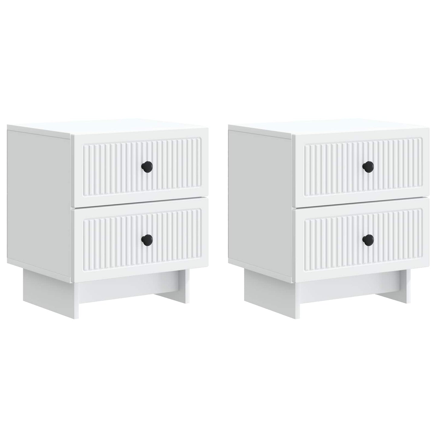 Nattbordskap 2 pcs Hvit 43 x 34,5 x 47,5 cm Konstruert tre