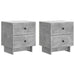 Nattbordskap 2 pcs Betonggrå 43 x 34,5 x 47,5 cm Konstruert tre