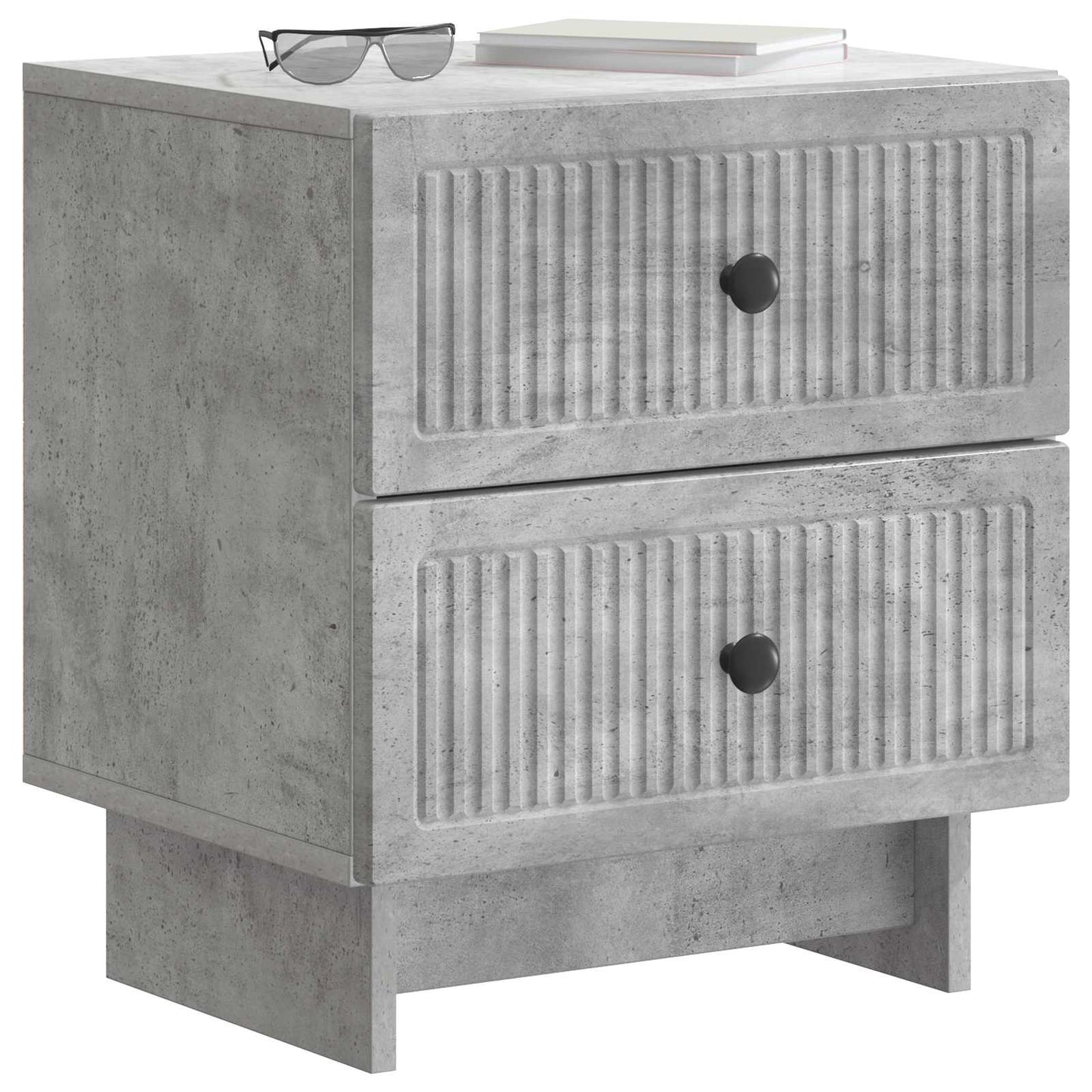 Nattbordskap 2 pcs Betonggrå 43 x 34,5 x 47,5 cm Konstruert tre