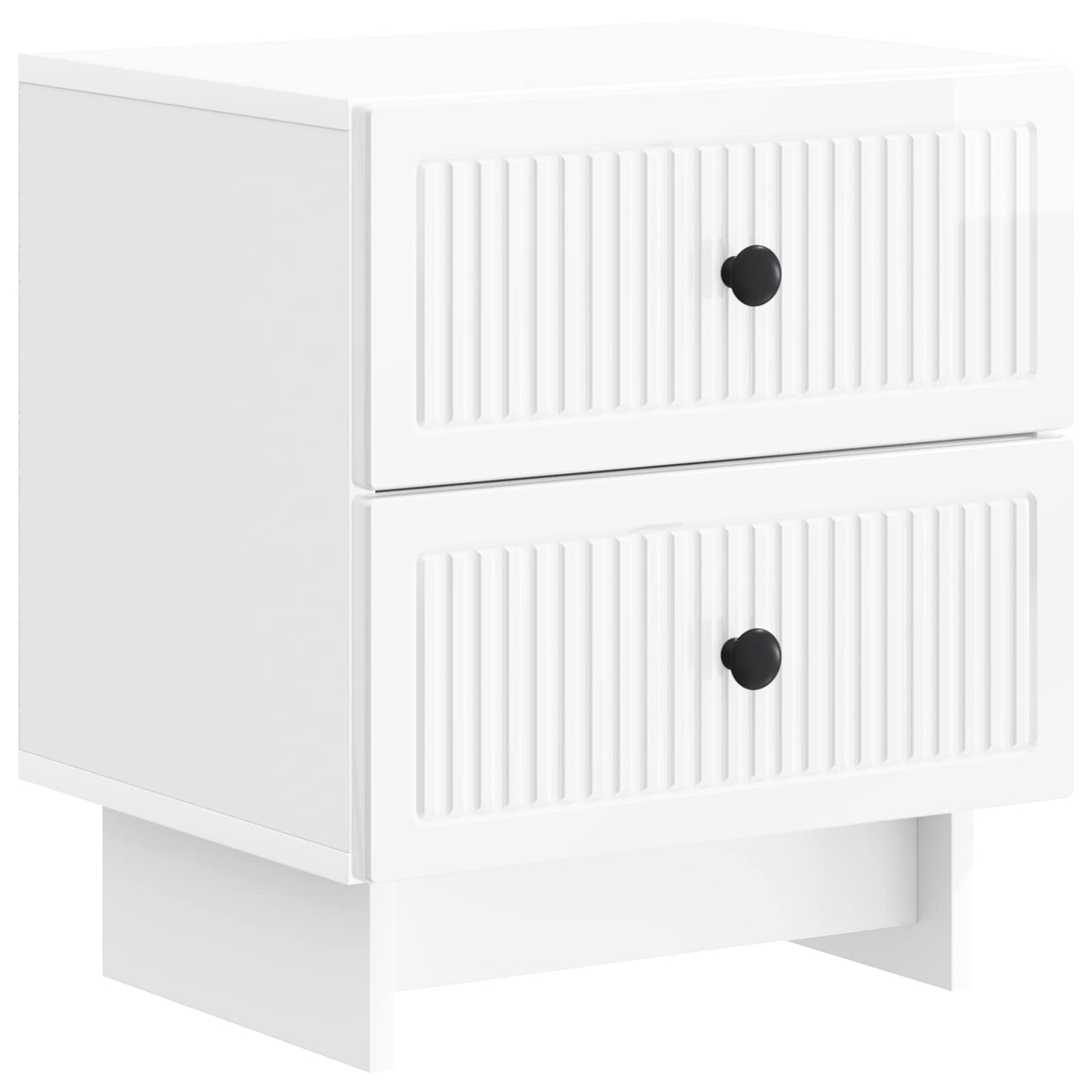 Nattbordskap Høgglans hvit 43 x 34,5 x 47,5 cm Konstruert tre