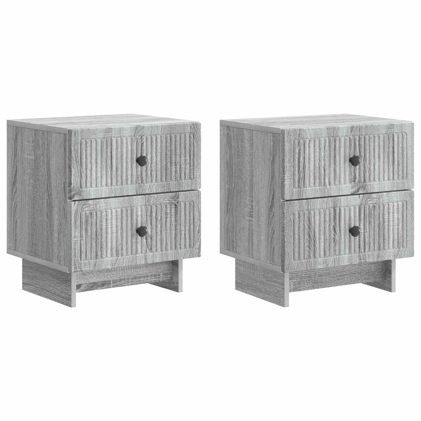 Nattbordskap med skuff 2 pcs Grå sonoma 43 x 34,5 x 47,5 cm