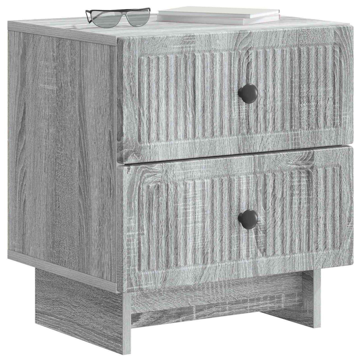 Nattbordskap med skuff 2 pcs Grå sonoma 43 x 34,5 x 47,5 cm