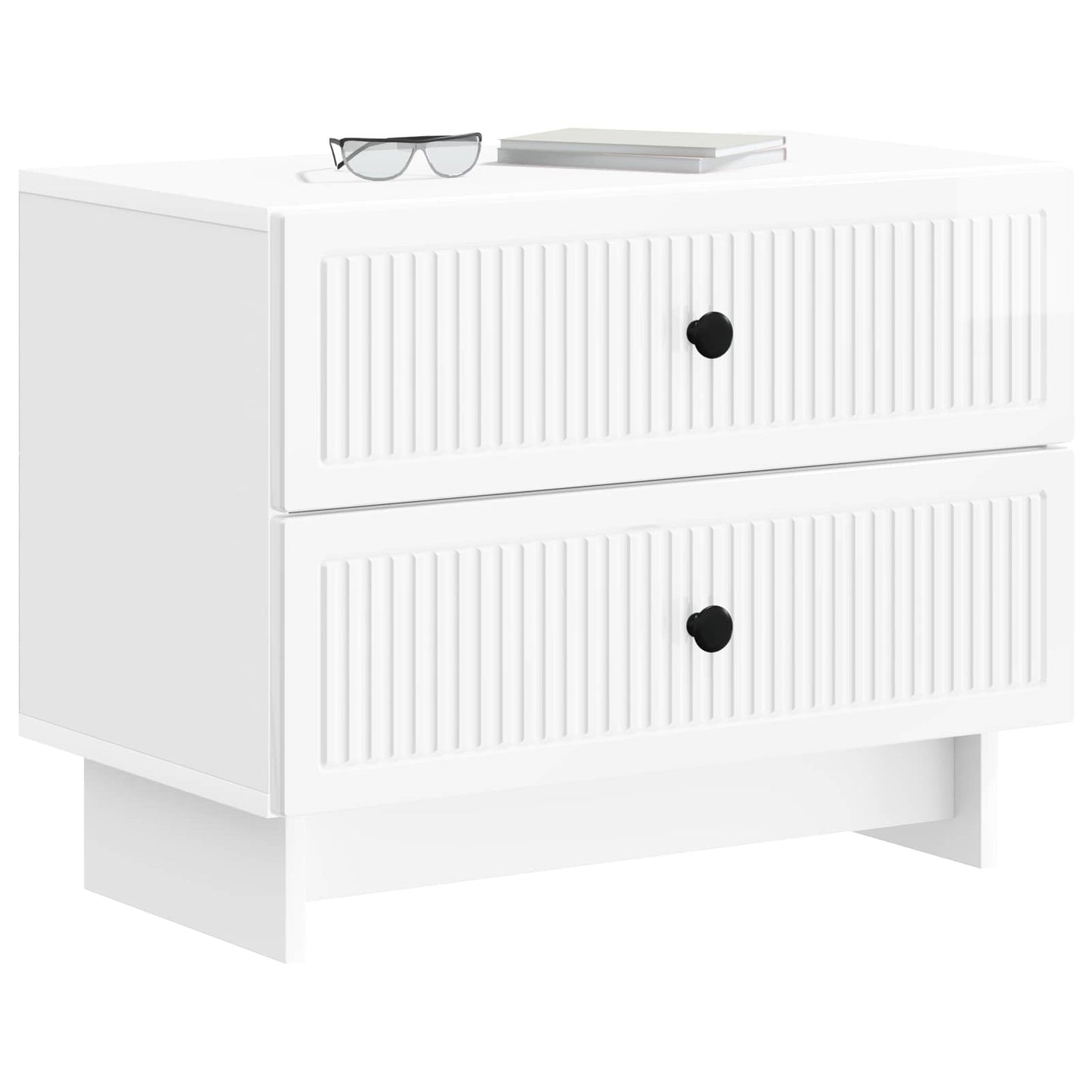 Nattbordskap Høgglans hvit 62 x 34,5 x 47,5 cm Konstruert tre