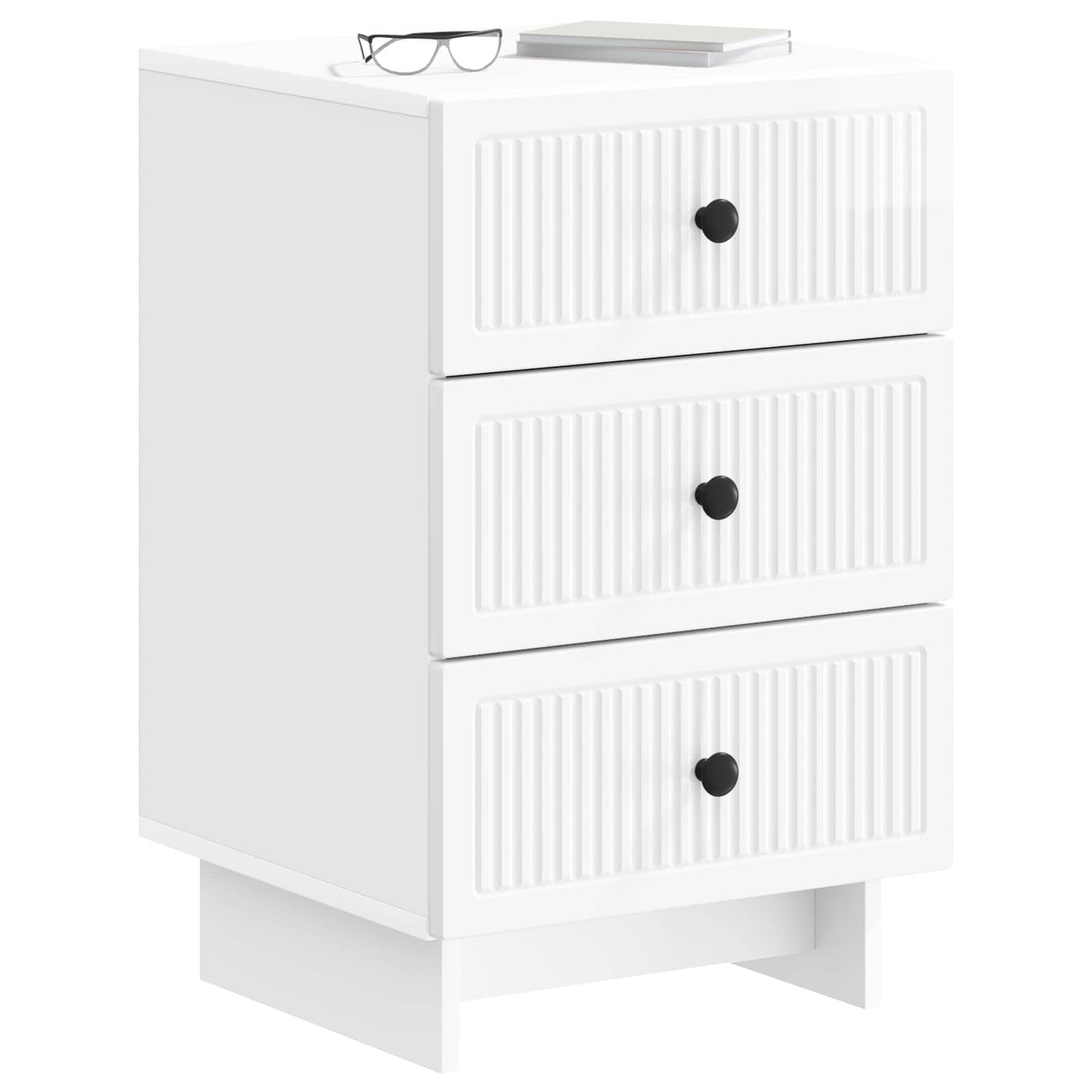 Nattbordskap Høgglans hvit 43 x 41 x 66,5 cm Konstruert tre