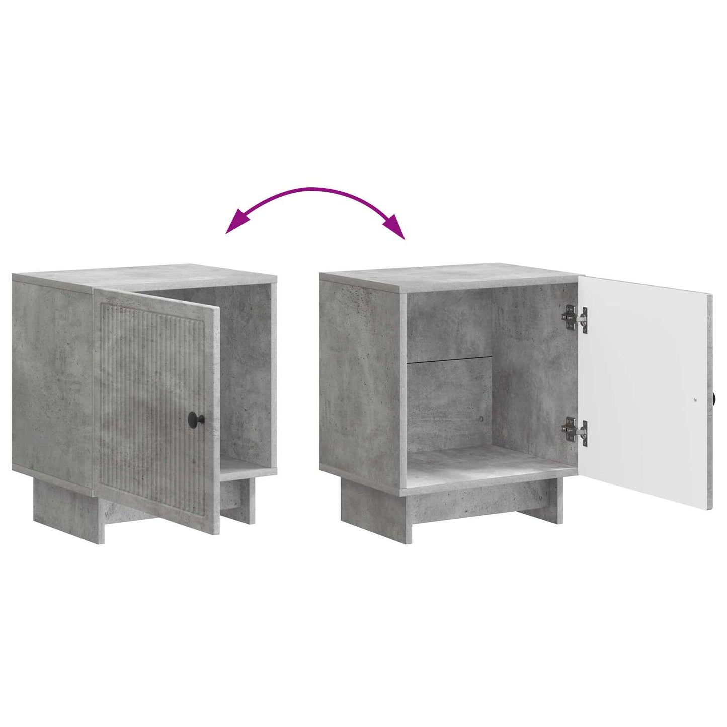 Nattbordskap 2 pcs Betonggrå 43 x 34,5 x 50 cm Konstruert tre