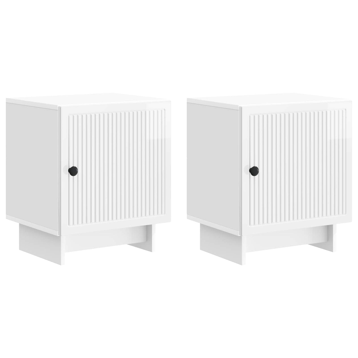 Nattbordskap 2 pcs Høgglans hvit 43 x 34,5 x 50 cm