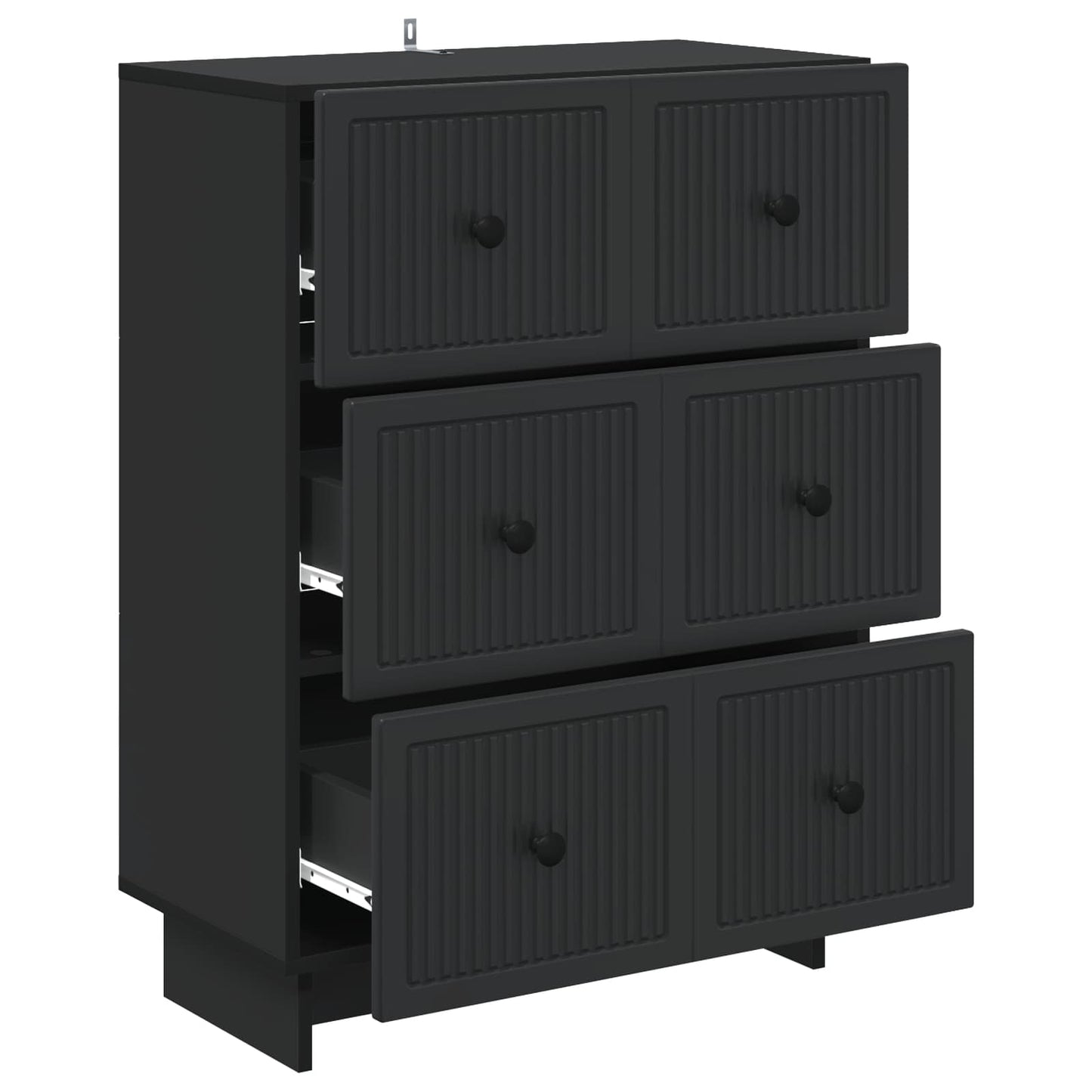 Skuffeskap Svart 66 x 34,5 x 90 cm Konstruert tre