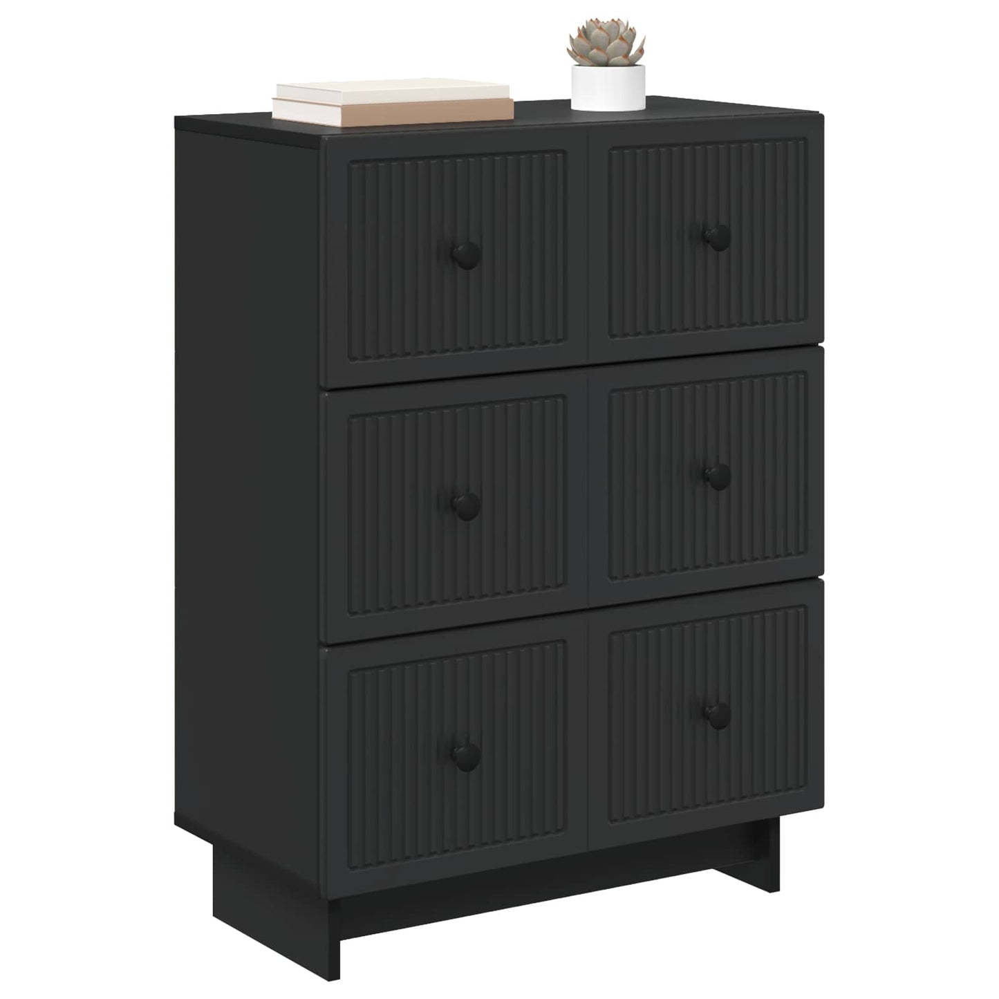 Skuffeskap Svart 66 x 34,5 x 90 cm Konstruert tre