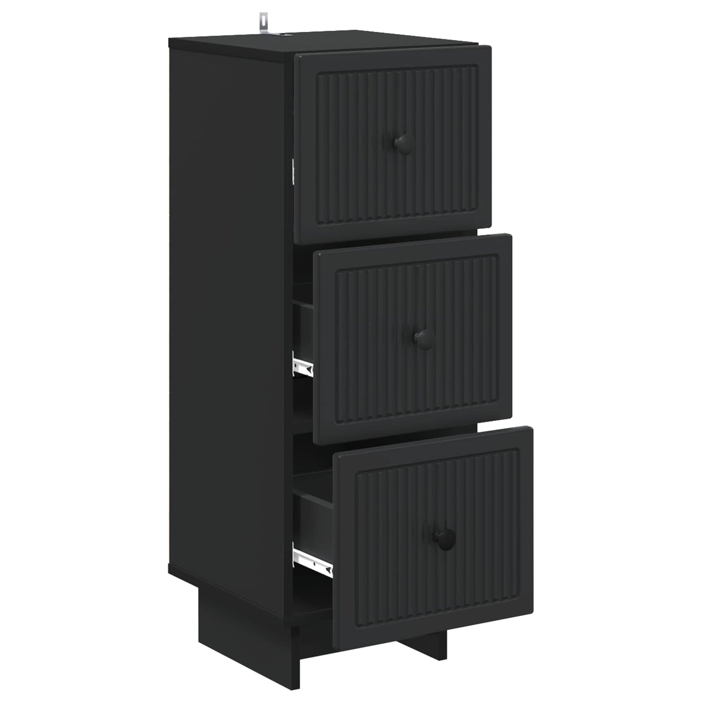 Skuffeskap Svart 33 x 34,5 x 90 cm Konstruert tre
