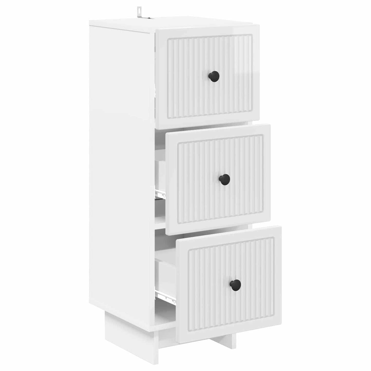 Skuffeskap Høgglans hvit 33 x 34,5 x 90 cm Konstruert tre