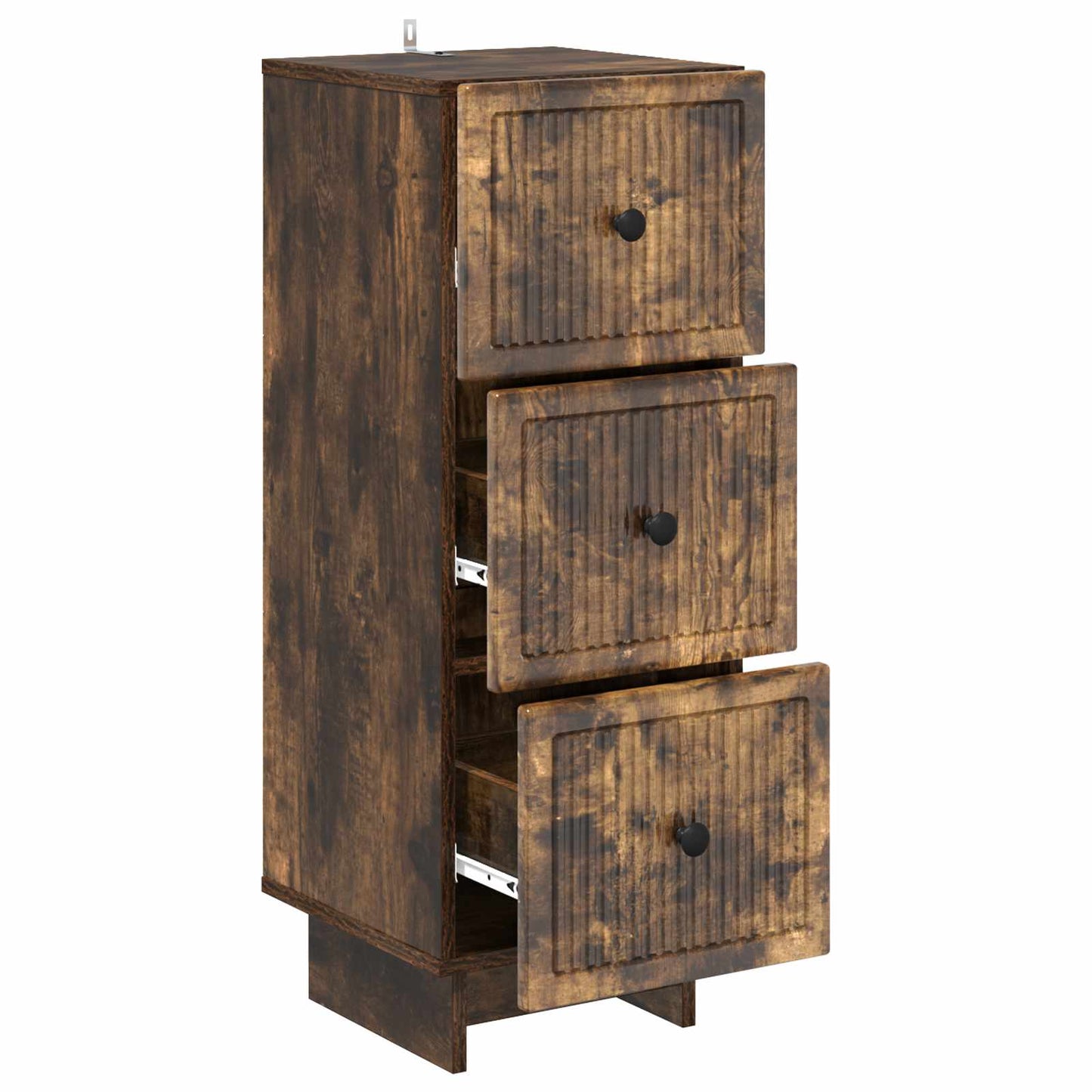 Skuffeskap Røkt Eik 33 x 34,5 x 90 cm Konstruert tre