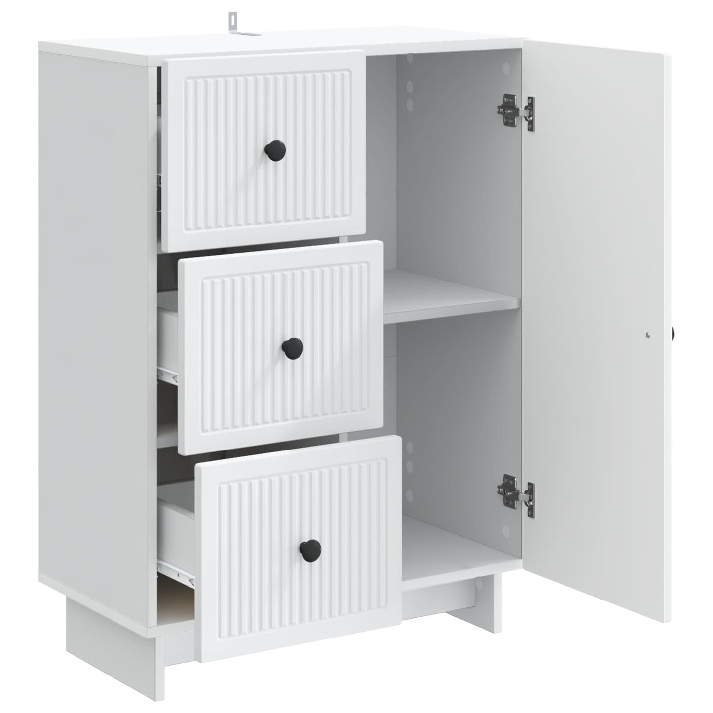 Serviesskap med skuff Hvit 66 x 34,5 x 90 cm Konstruert tre