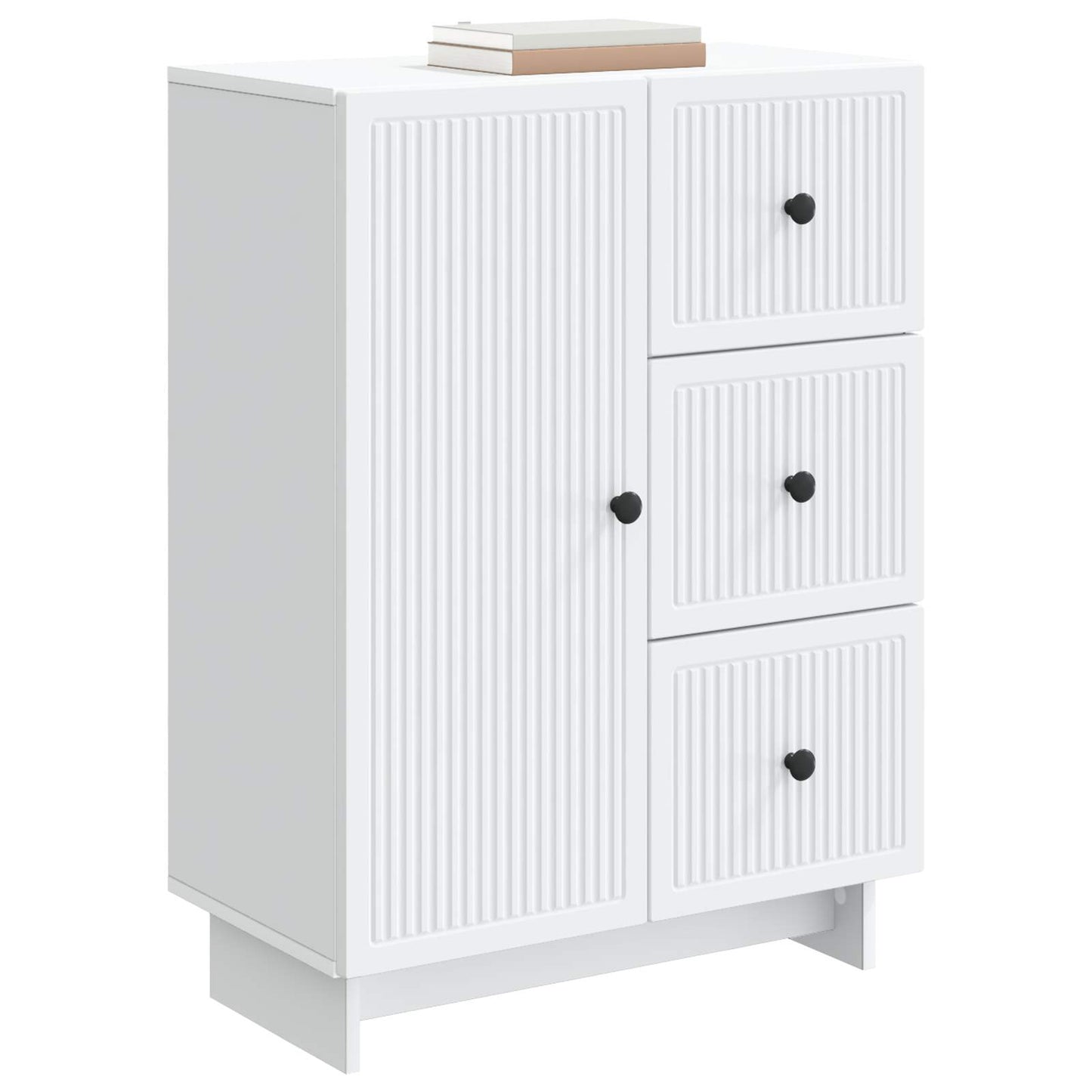 Serviesskap med skuff Hvit 66 x 34,5 x 90 cm Konstruert tre