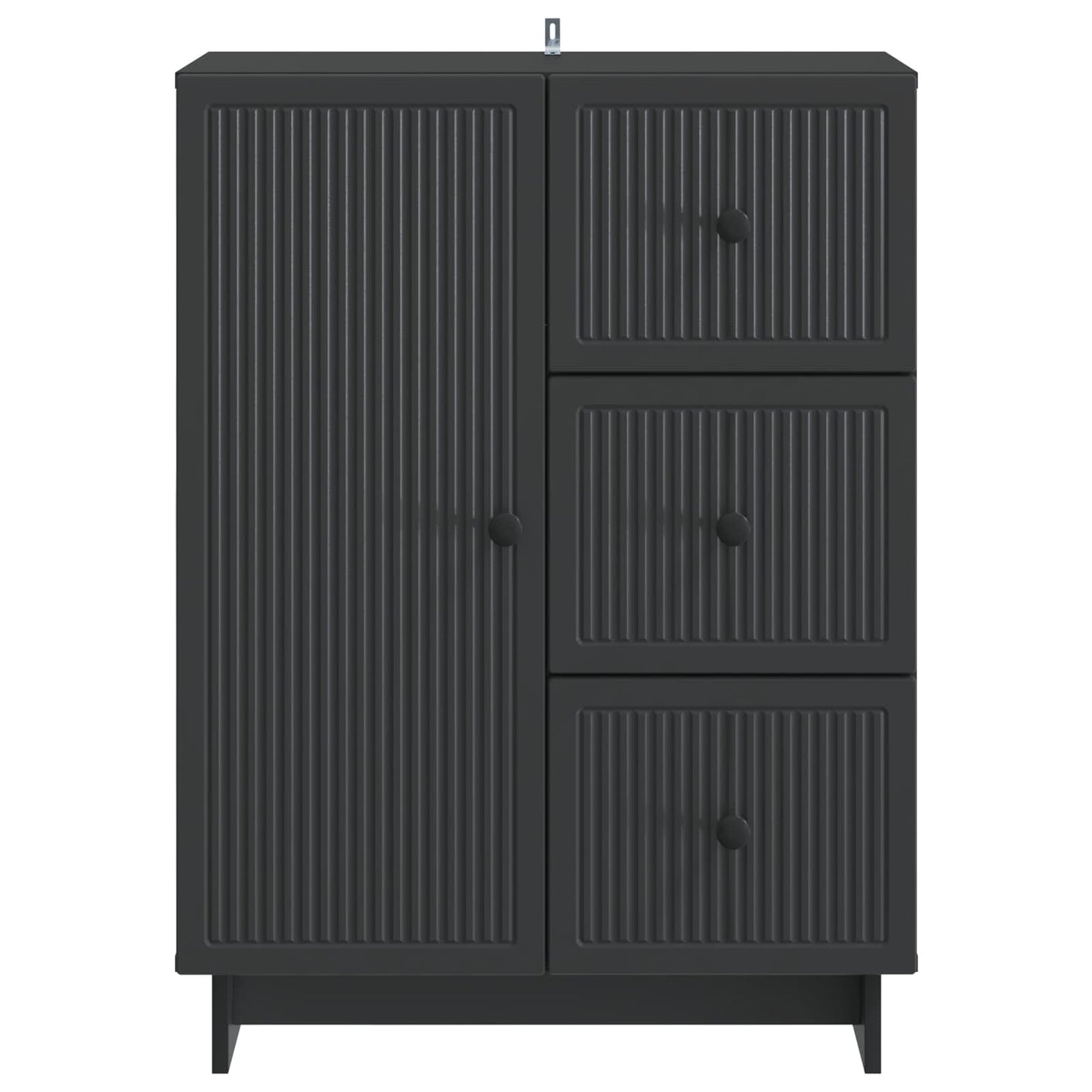 Serviesskap med skuff Svart 66 x 34,5 x 90 cm Konstruert tre