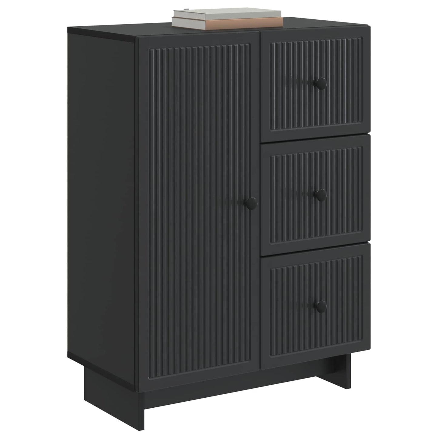 Serviesskap med skuff Svart 66 x 34,5 x 90 cm Konstruert tre