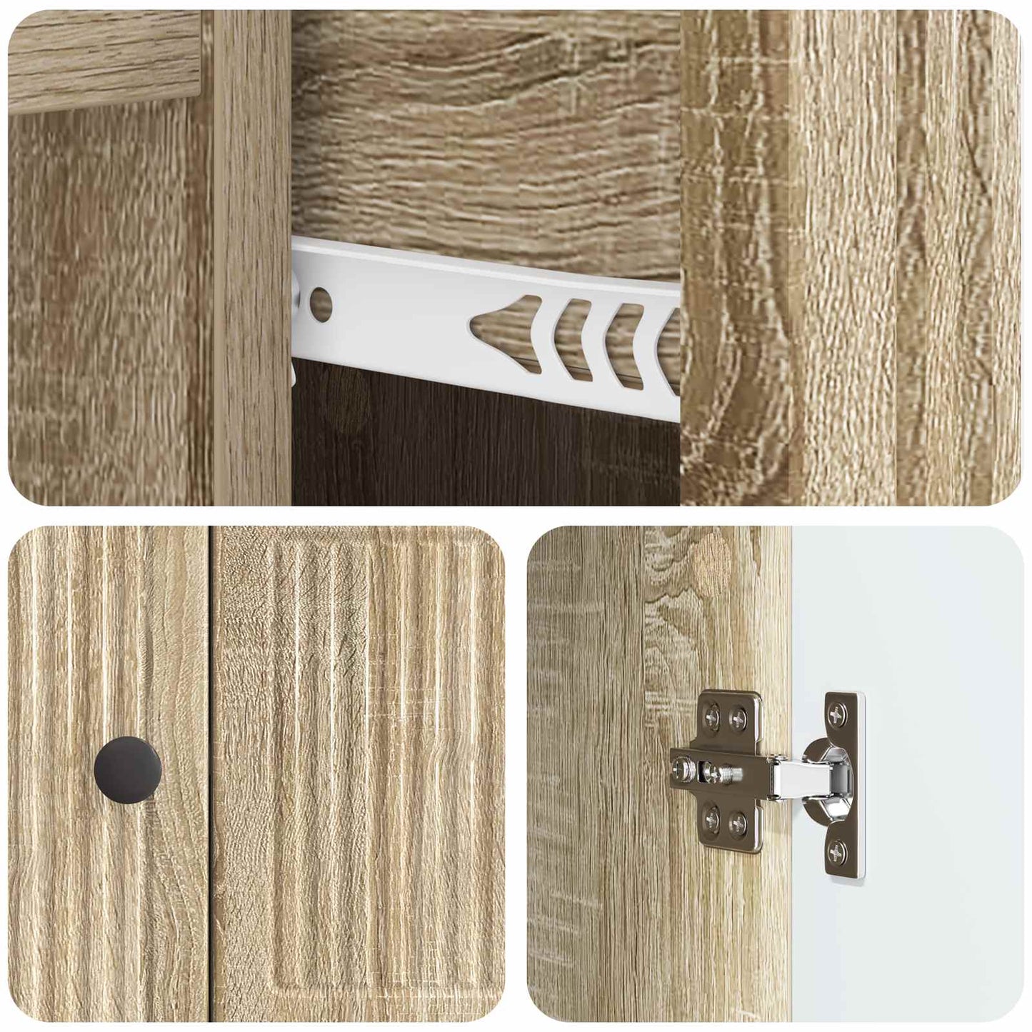 Serviesskap Sonoma eik 66 x 34,5 x 90 cm Konstruert tre