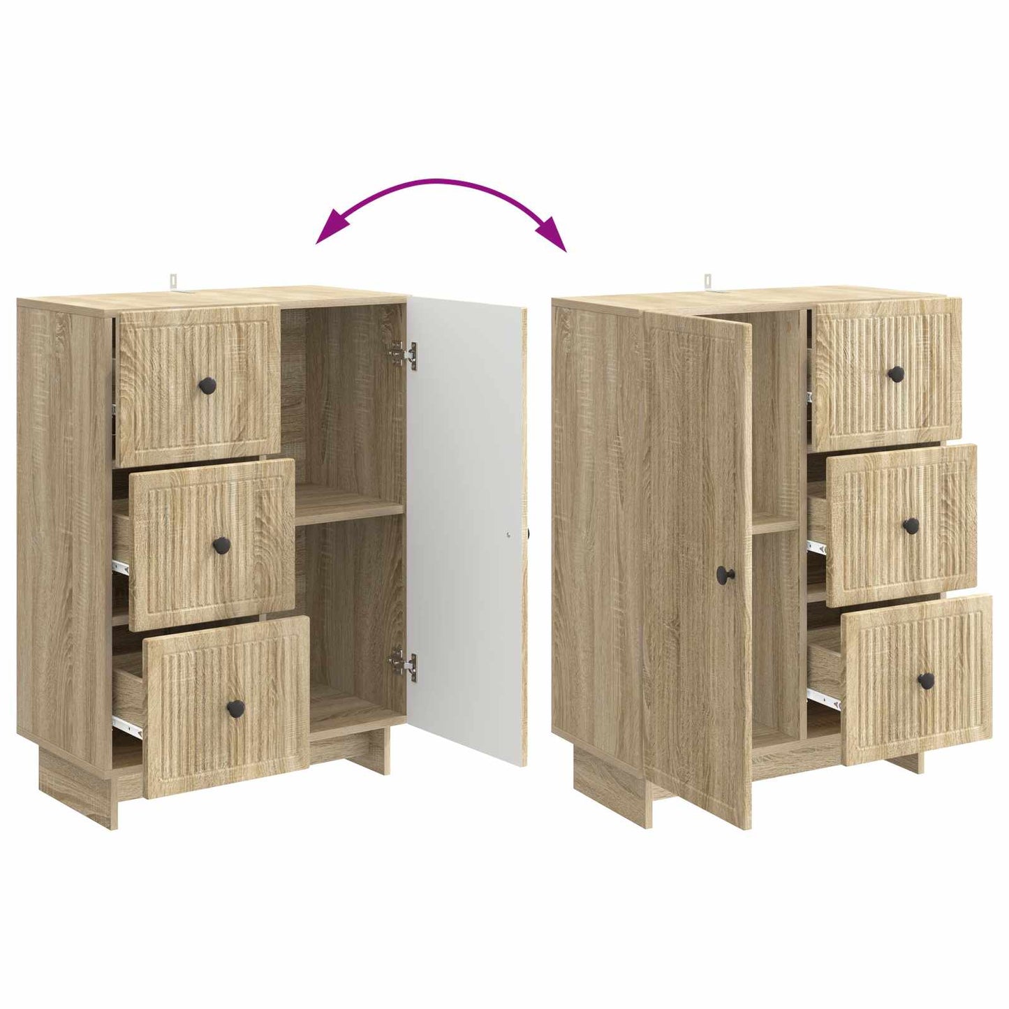 Serviesskap Sonoma eik 66 x 34,5 x 90 cm Konstruert tre