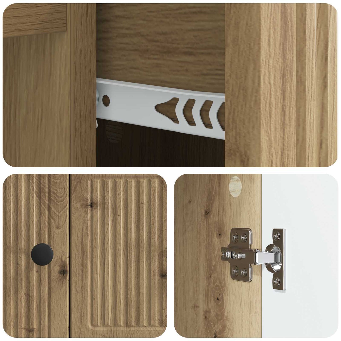 Serviesskap Artisan eik 66 x 34,5 x 90 cm Konstruert tre