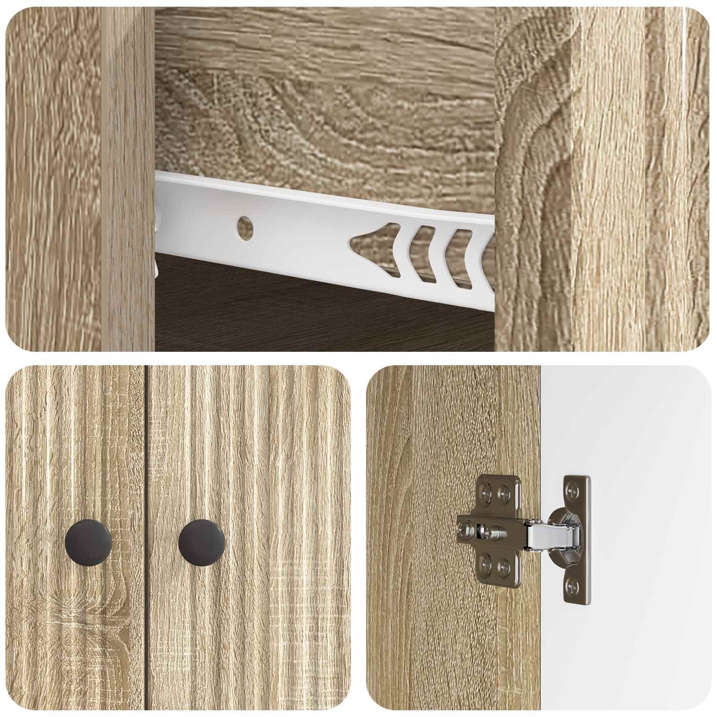 Serviesskap Sonoma eik 66 x 34,5 x 90 cm Konstruert tre