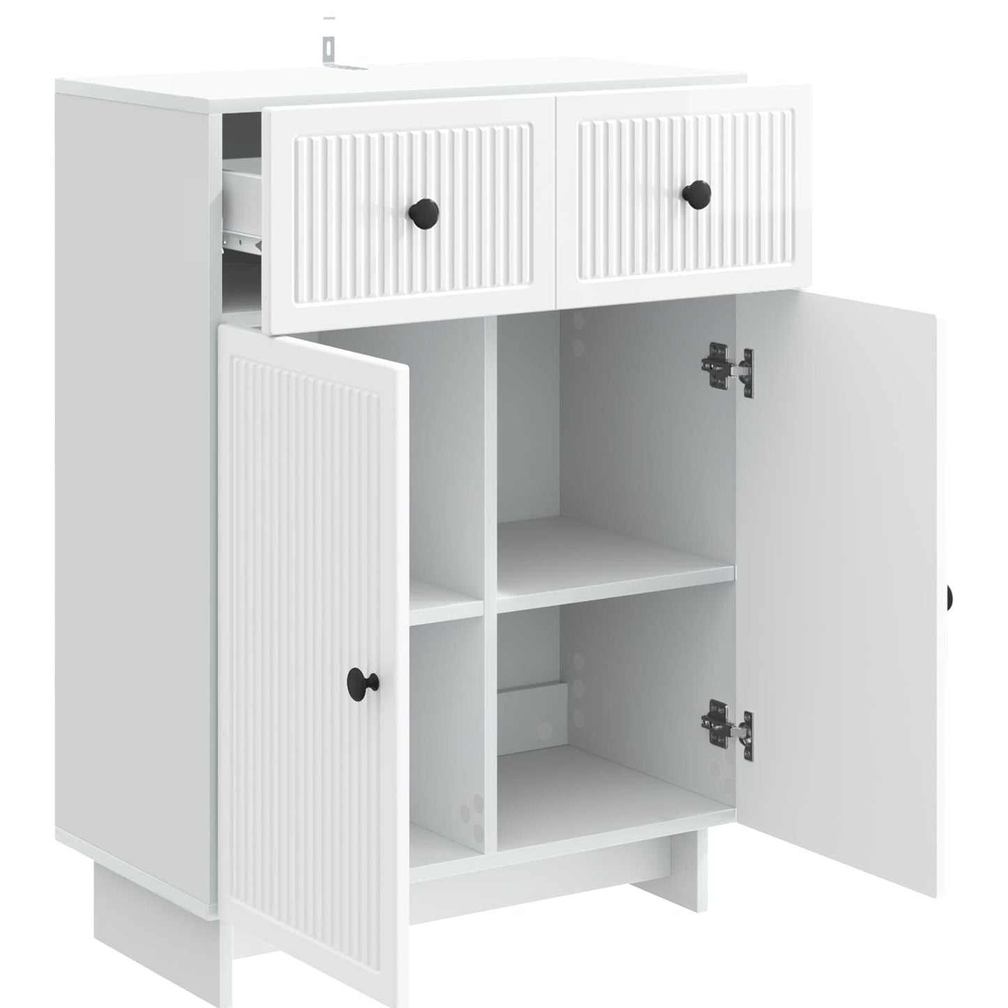 Serviesskap Høgglans hvit 66 x 34,5 x 90 cm Konstruert tre